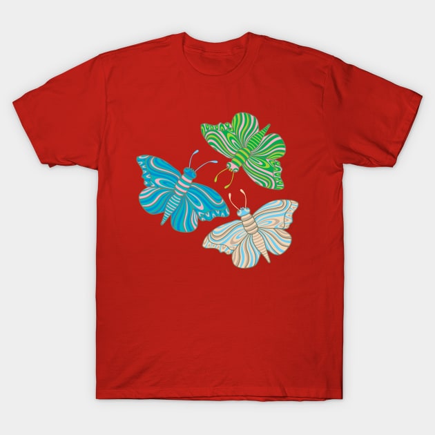 BOHO BUTTERFLIES with Retro Groovy Hippie Psychedelic Wings - UnBlink Studio by Jackie Tahara T-Shirt by UnBlink Studio by Jackie Tahara